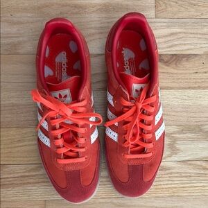 Adidas Scarlet and White Trainers like new